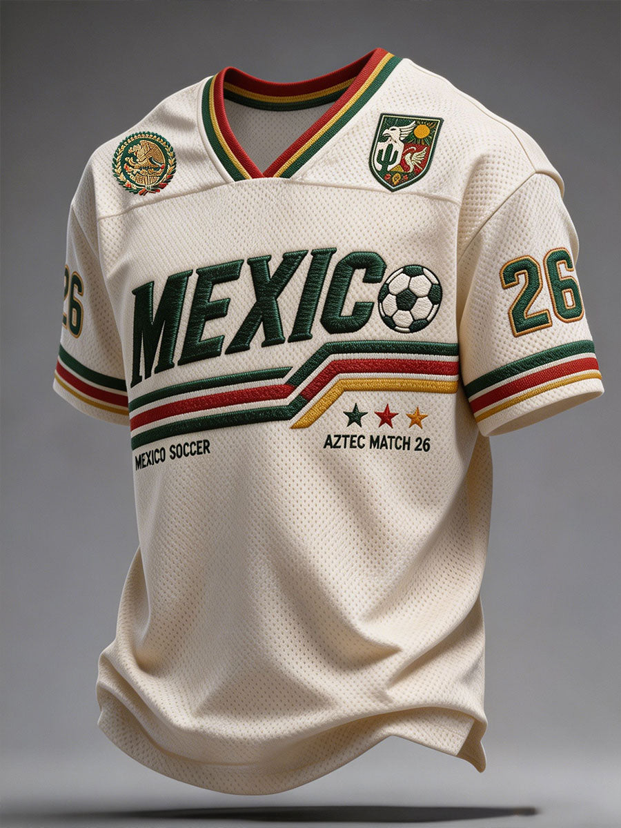 Men's Mexico Football Lover Art Printed T-shirt