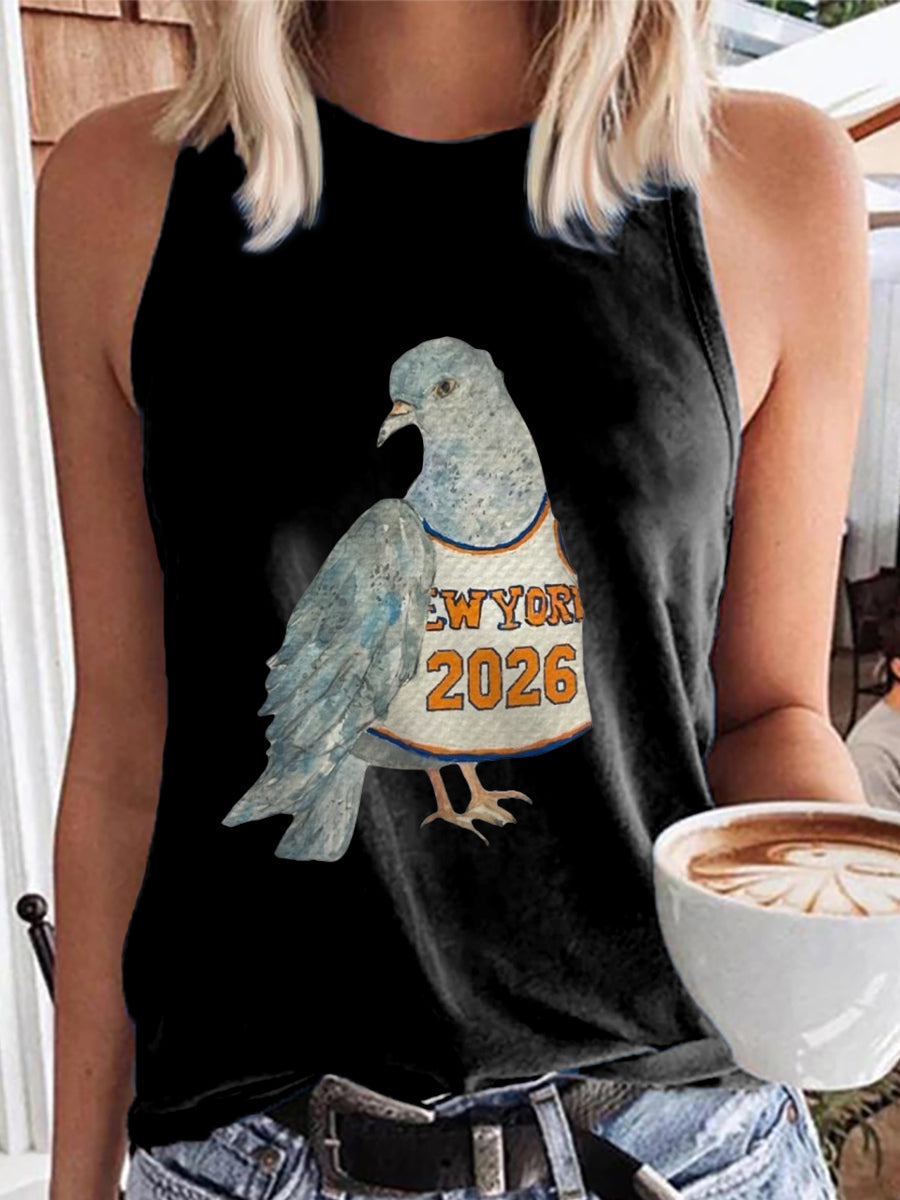 Women's Basketball Pigeon Retro Vest Top