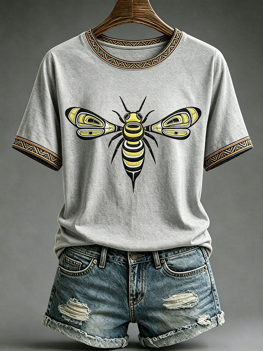 Women's Indigenous Totem Print Casual T-Shirt