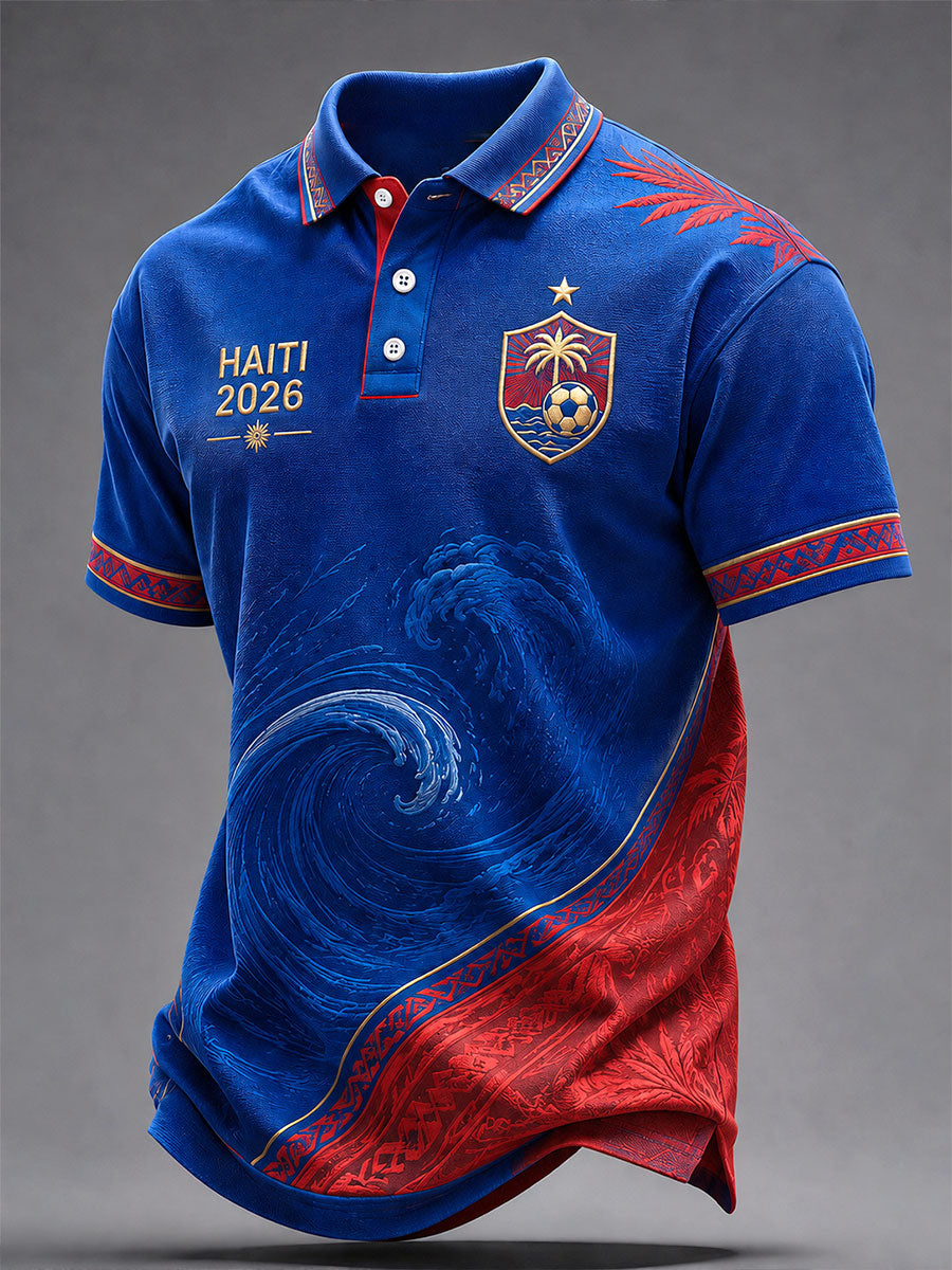 Men's 2026 Haiti Football Casual Polo Shirt