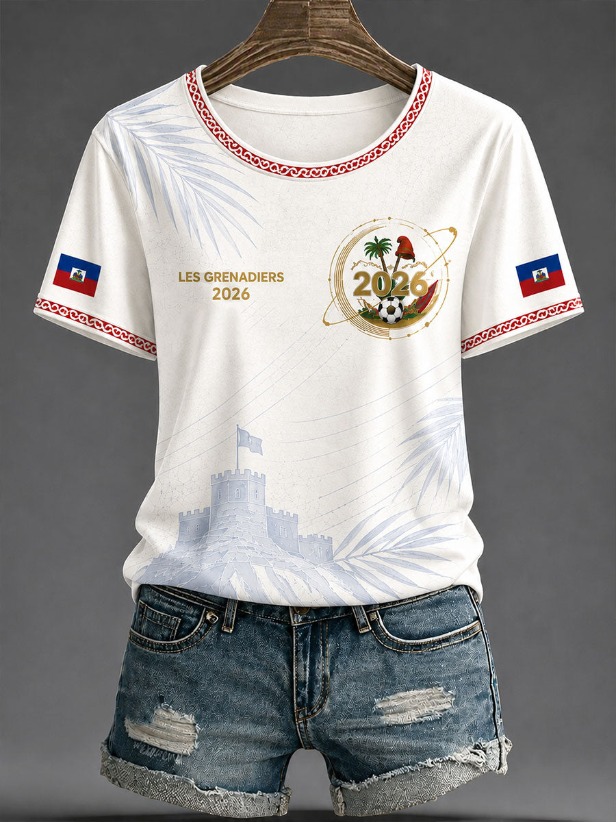 Women's 2026 Haiti Football Casual T-shirt