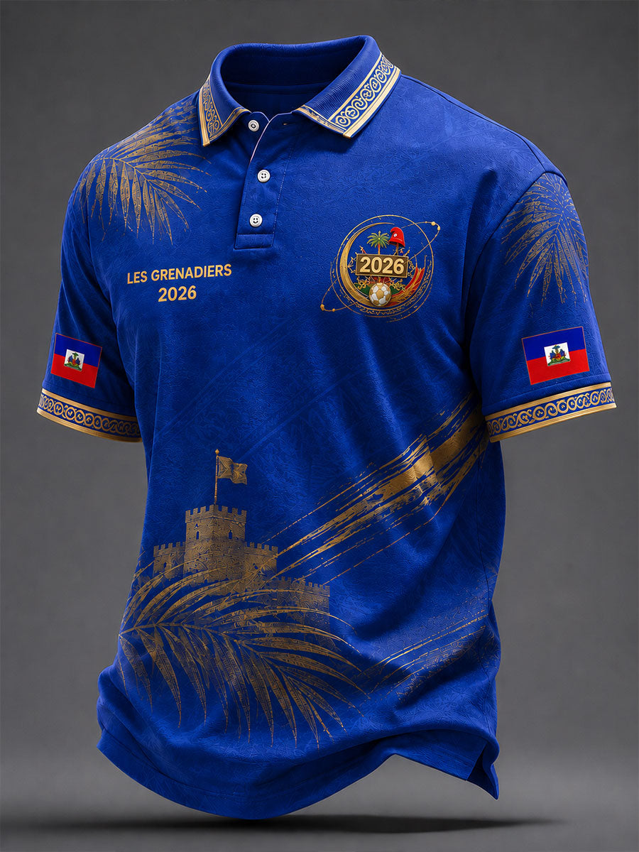 Men's 2026 Haiti Football Casual Polo Shirt