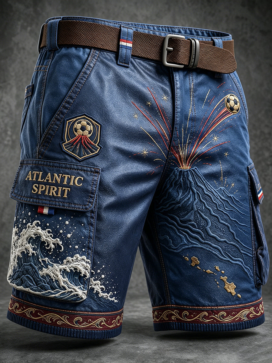 Men's Cape Verde Football Art Print Casual Shorts