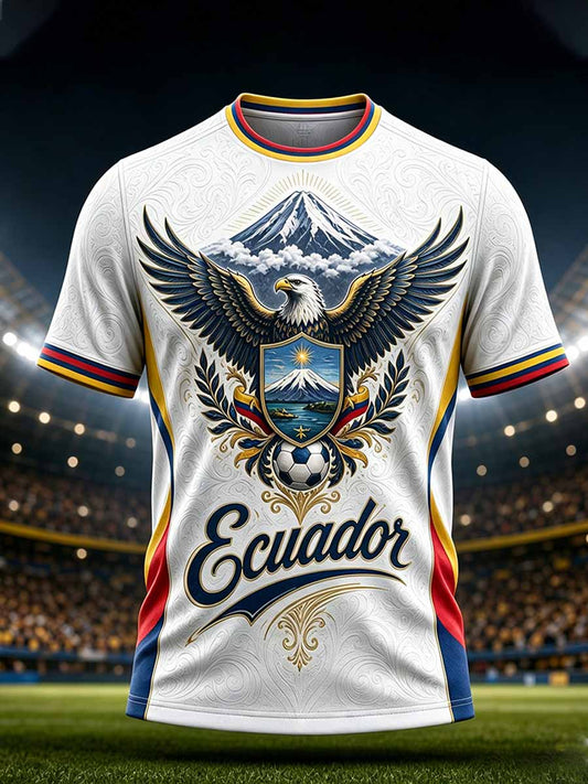 Men's Fashion Ecuador Football Printed T-Shirt