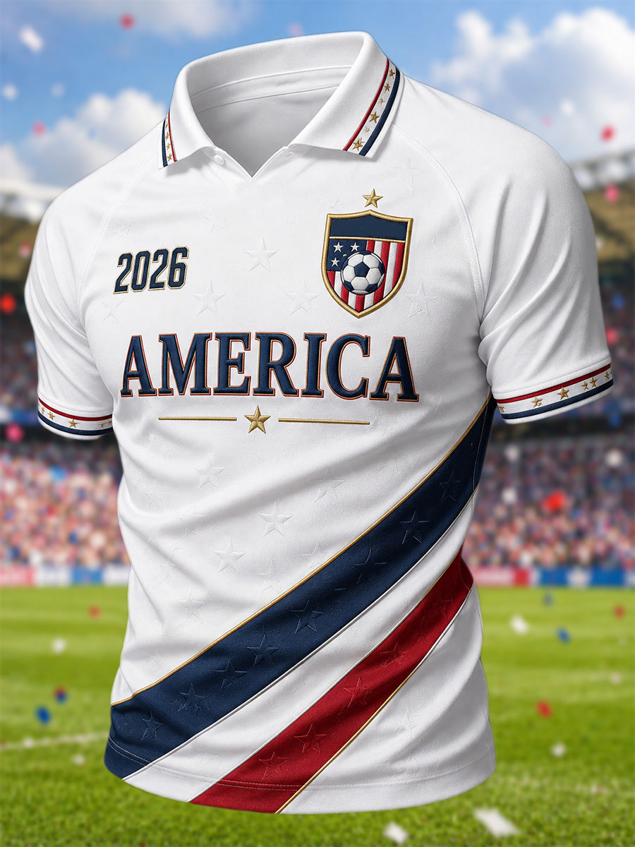 Men's Gift For Soccer Fans Print Casual Polo