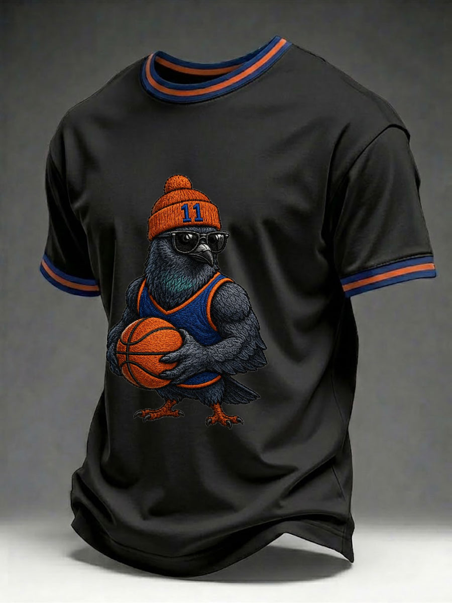 Men's Basketball Pigeon Print T-shirt