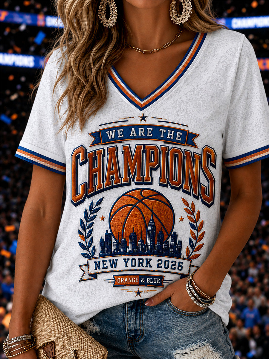 Women's Gift For Football Fans Print Casual V-Neck Tee