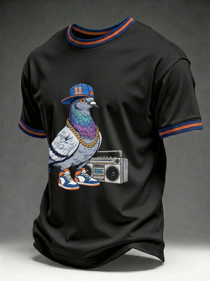 Men's Basketball Pigeon Print T-shirt