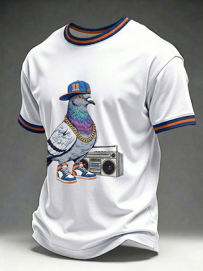 Men's Basketball Pigeon Print T-shirt