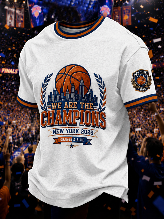 Men's New York Basketball Champions Celebration Print Casual Tee