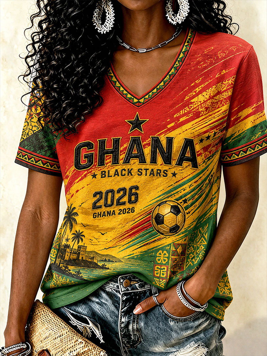 Women's 2026 Ghana Football Style T-shirt