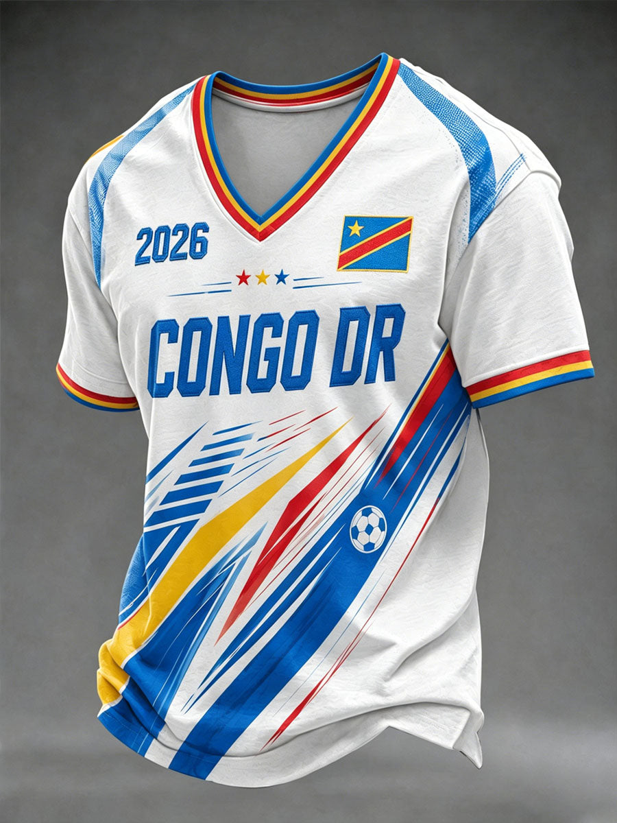 Men's DRC Football Print Casual T-shirt