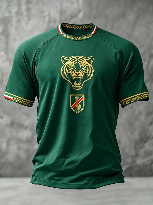 Men's Vintage Football Printed Souvenir T-Shirt
