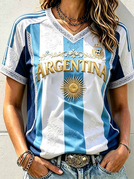Women's Argentine Football Printed T-Shirt