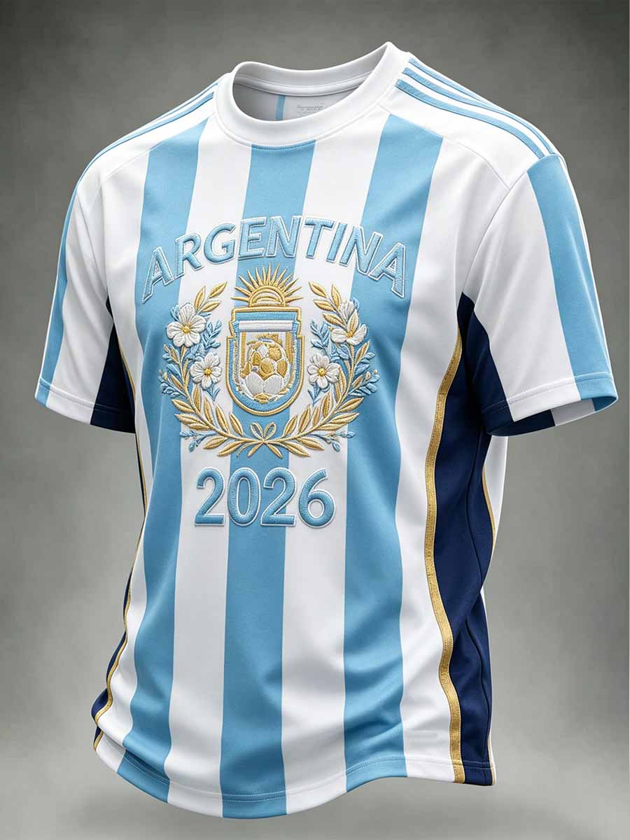 Men's Argentina Football Printed Souvenir T-Shirt
