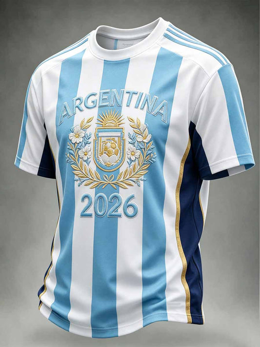 Men's Argentina Football Printed Souvenir T-Shirt