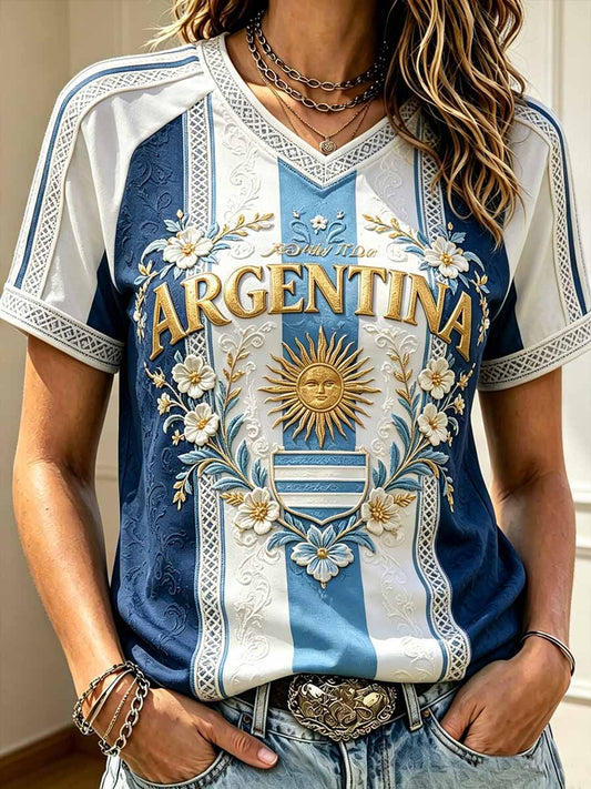Women's Argentine Football Printed T-Shirt