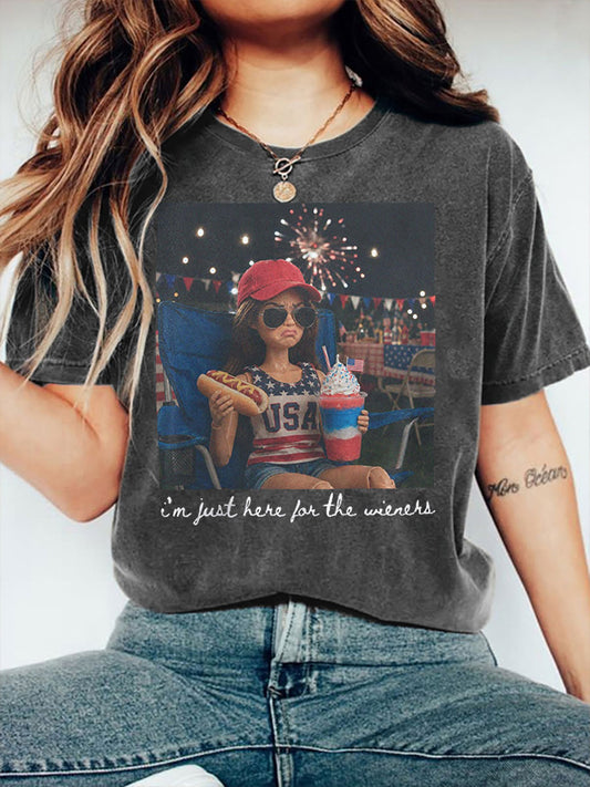 Women's 4th Of July Barbie Short Sleeve T-Shirt