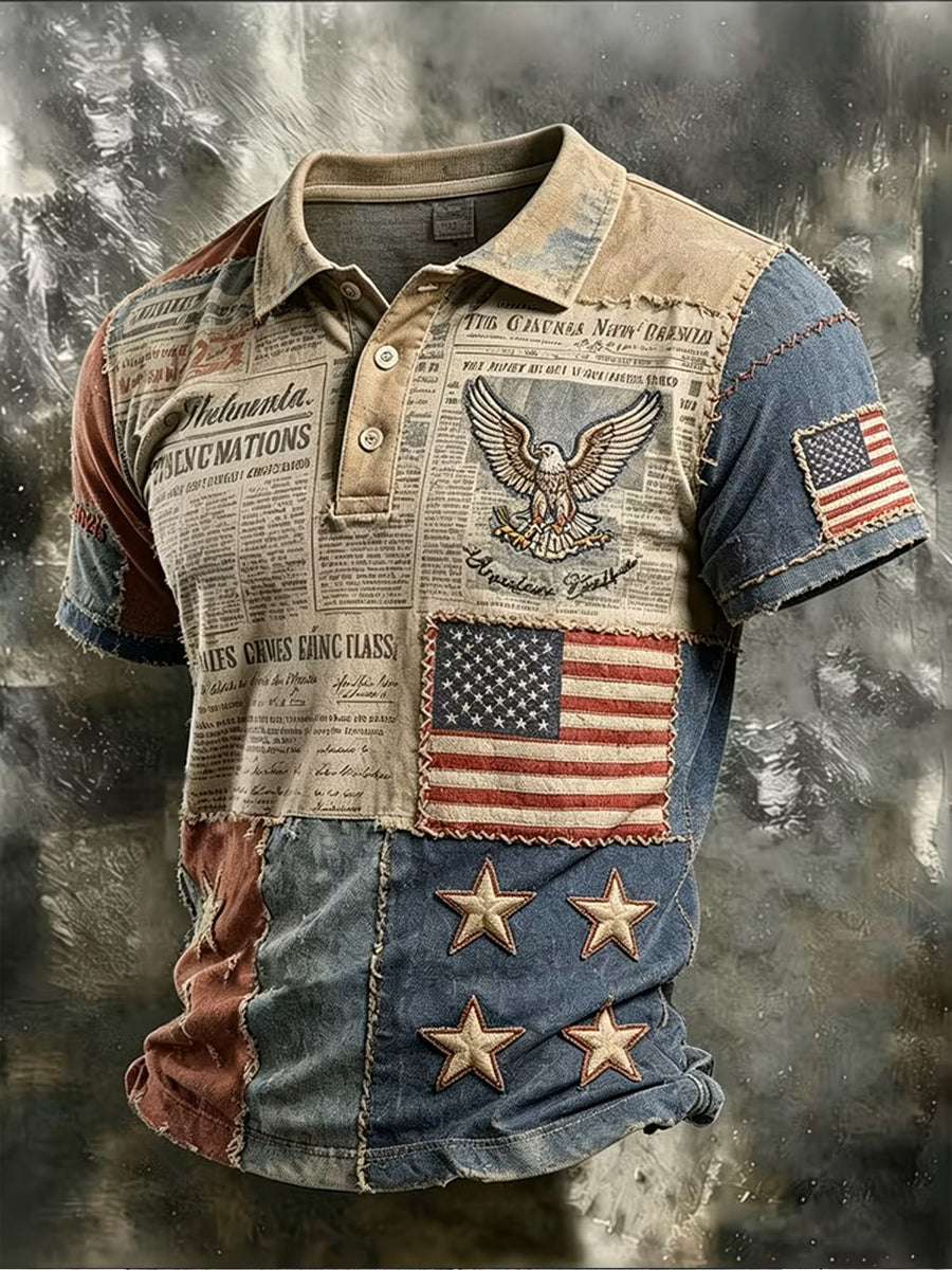 Men's Independence Day 4th of July Art Printed Casual Tops