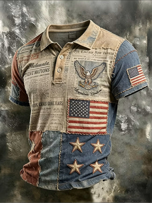 Men's Independence Day 4th of July Art Printed Casual Tops