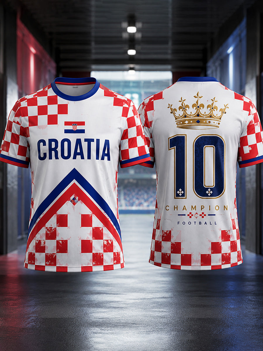 Men's Croatian Football Match Cheering Element Art Print T-Shirt