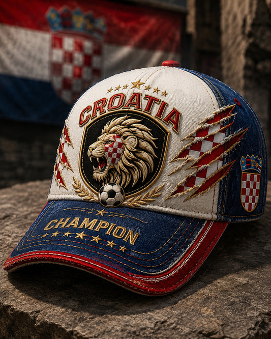 Unisex Croatian Football Match Cheering Art Print Hat