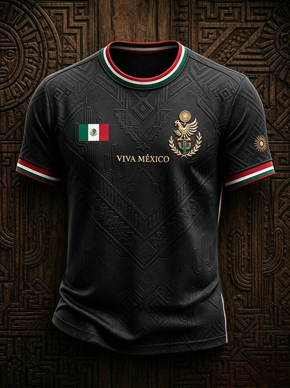 Men's Mexico Football Lover Art Printed T-shirt