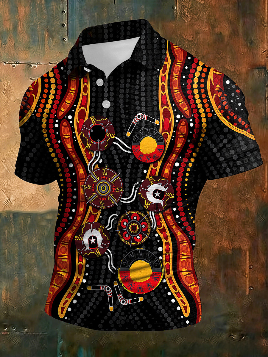 Men's AU Aboriginal Culture  Printed polo shirt