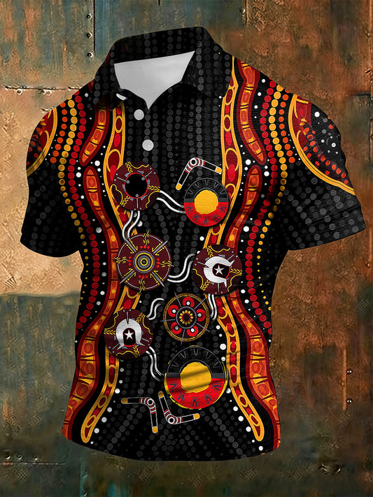 Men's AU Aboriginal Culture  Printed polo shirt