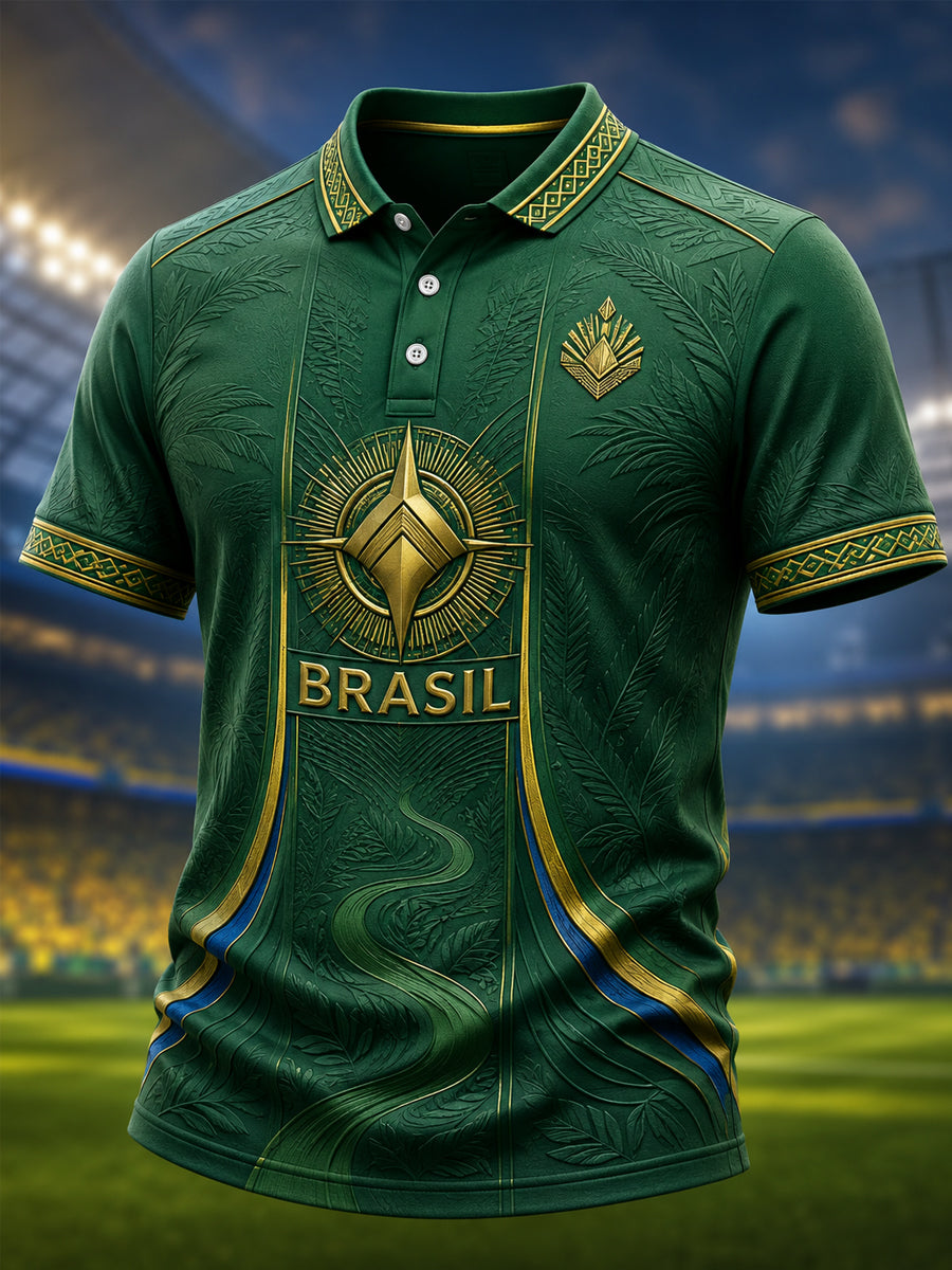Men's Gift For Football Fans Print Casual Polo