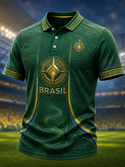 Men's Gift For Football Fans Print Casual Polo