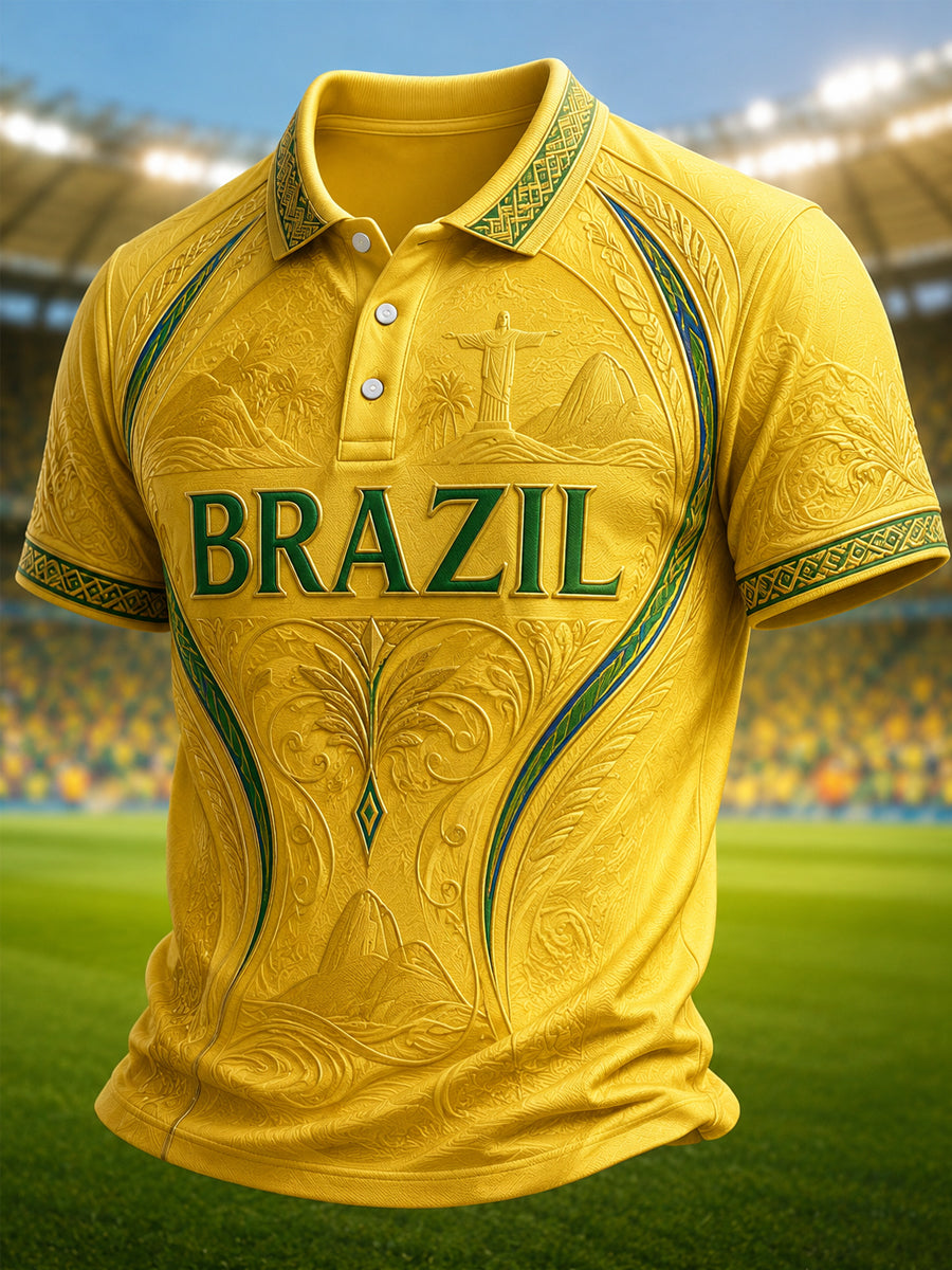 Men's Gift For Football Fans Print Casual Polo