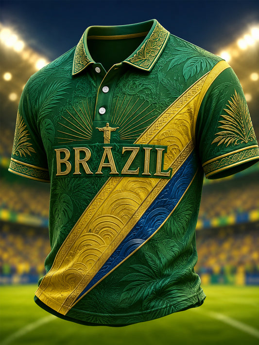 Men's Gift For Football Fans Print Casual Polo