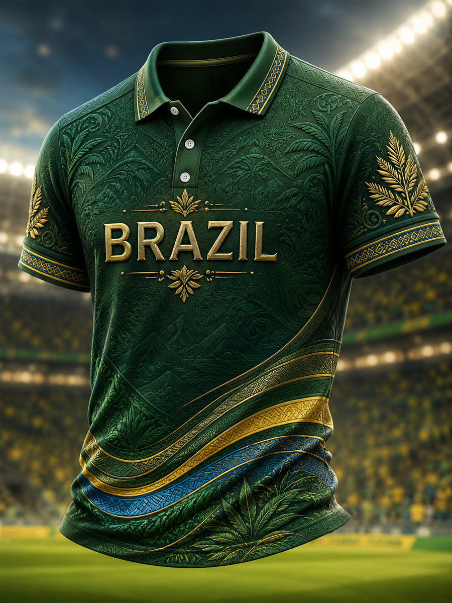 Men's Gift For Football Fans Print Casual Polo