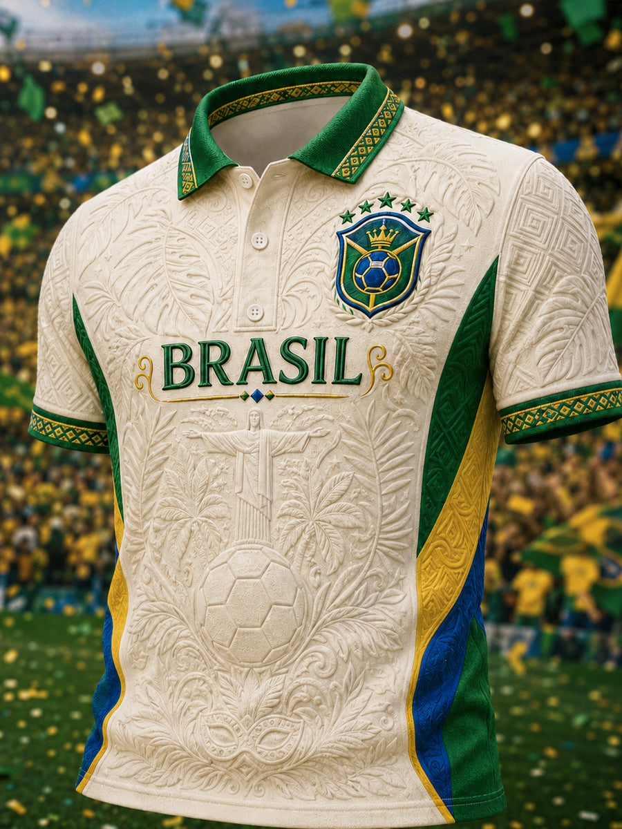 Men's Brazil Football Fan Gift Short Sleeve Top