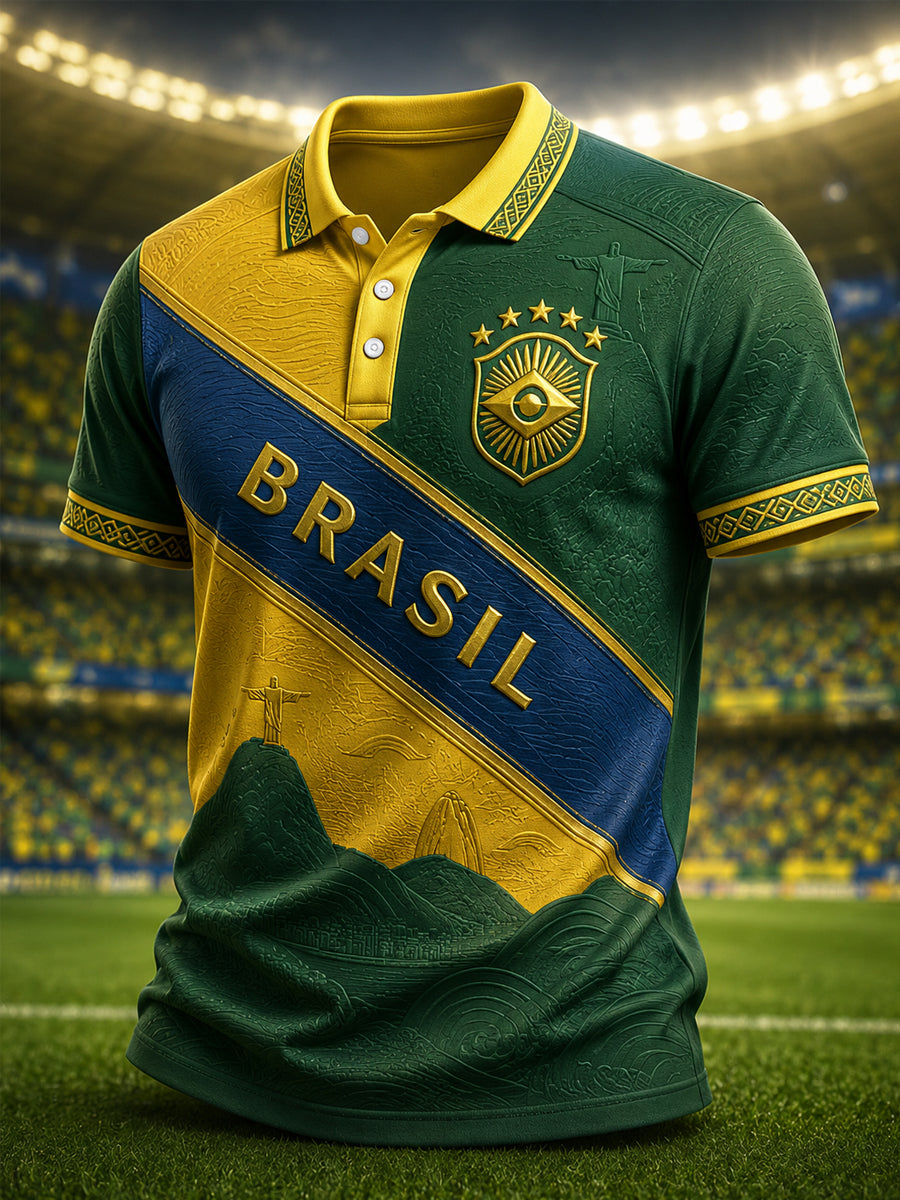 Men's Gift For Football Fans Print Casual Polo
