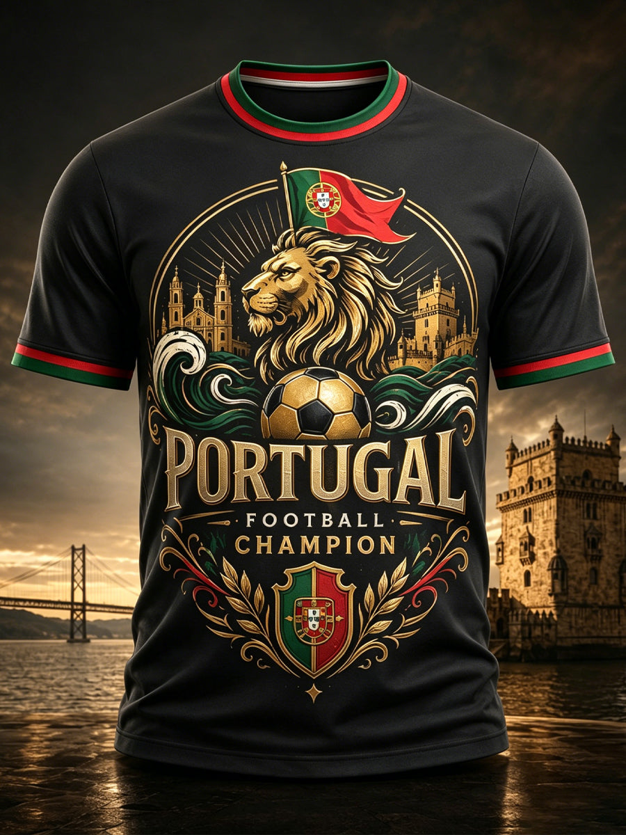 Men's Portugal Football Match Support Art Print T-Shirt