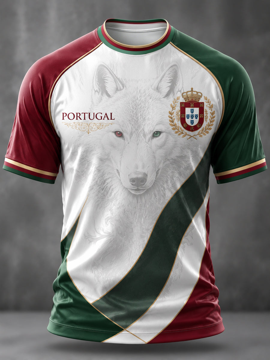 Men's Portuguese Football Printed Casual short sleeves t-shirt