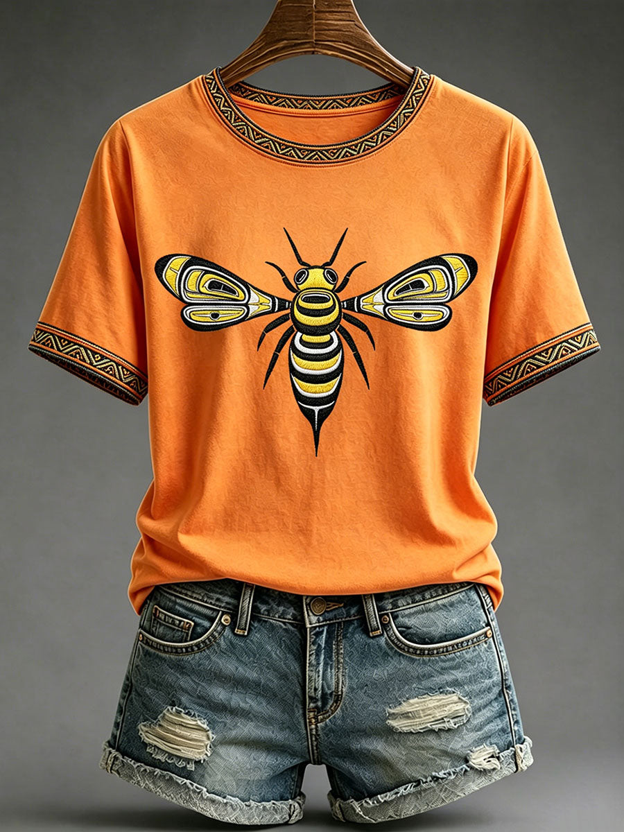 Women's Indigenous Totem Print Casual T-Shirt