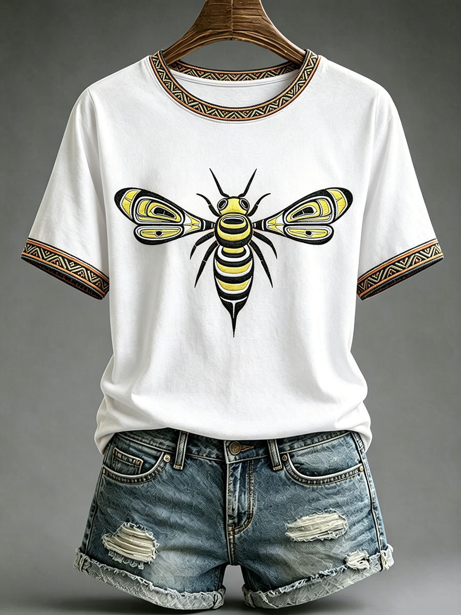 Women's Indigenous Totem Print Casual T-Shirt