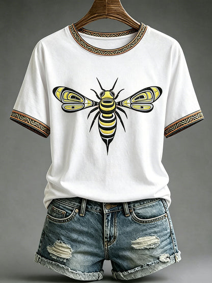 Women's Indigenous Totem Print Casual T-Shirt
