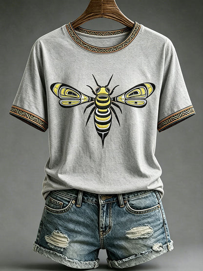 Women's Indigenous Totem Print Casual T-Shirt