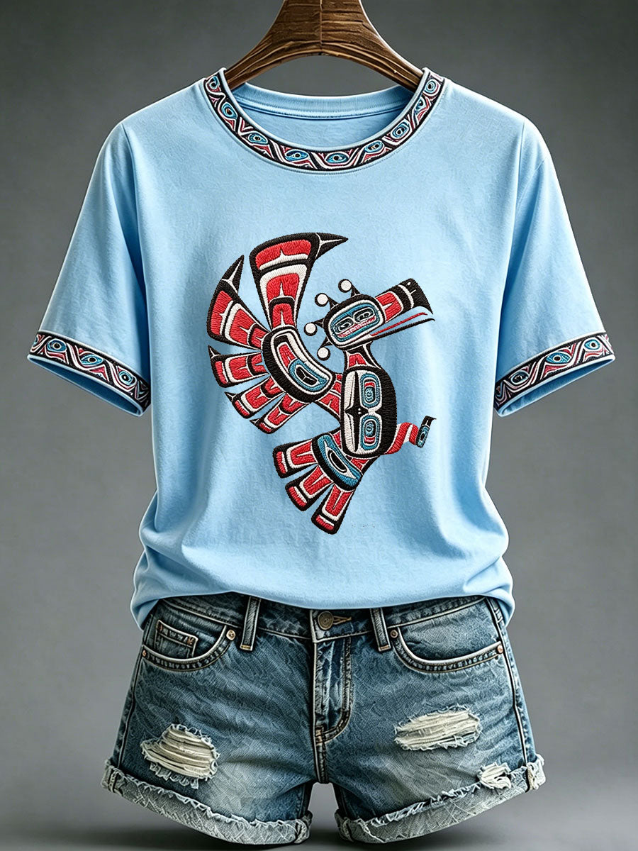 Women's Indigenous Totem Print Casual T-Shirt