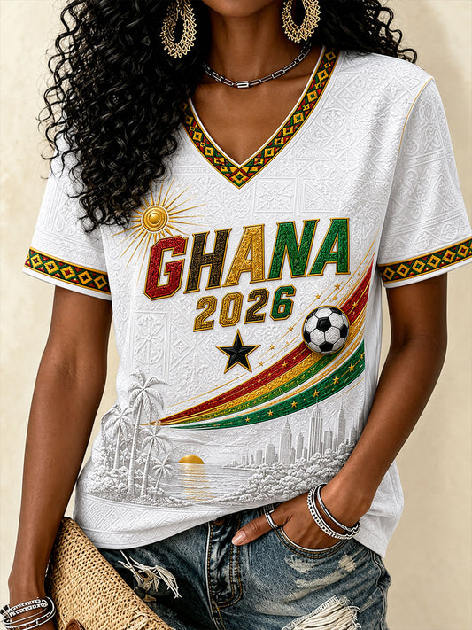 Women's 2026 Ghana Football Style T-shirt