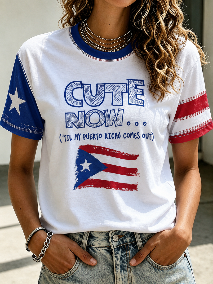 Women's Puerto Rico Printed short-sleeved T-shirt