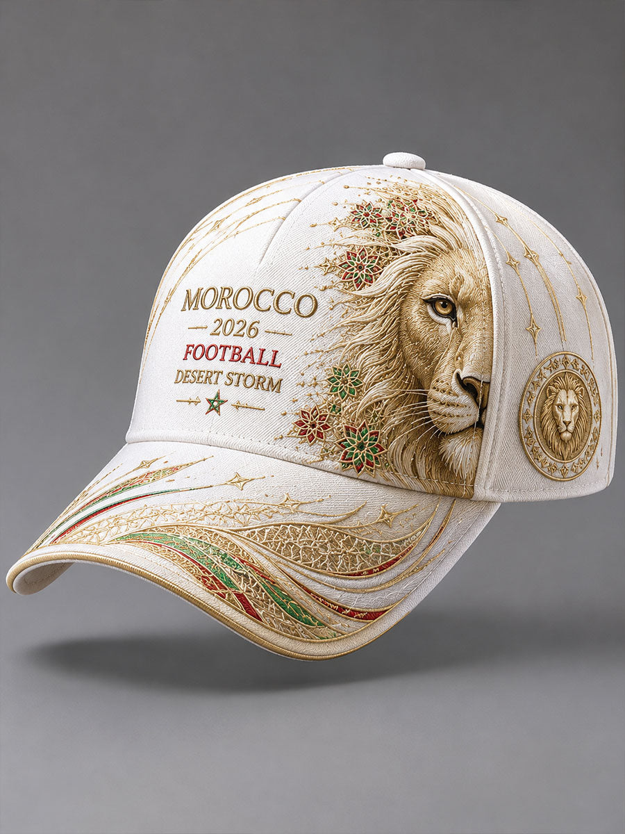 2026 Morocco Football Lion Print Unisex  Hat
