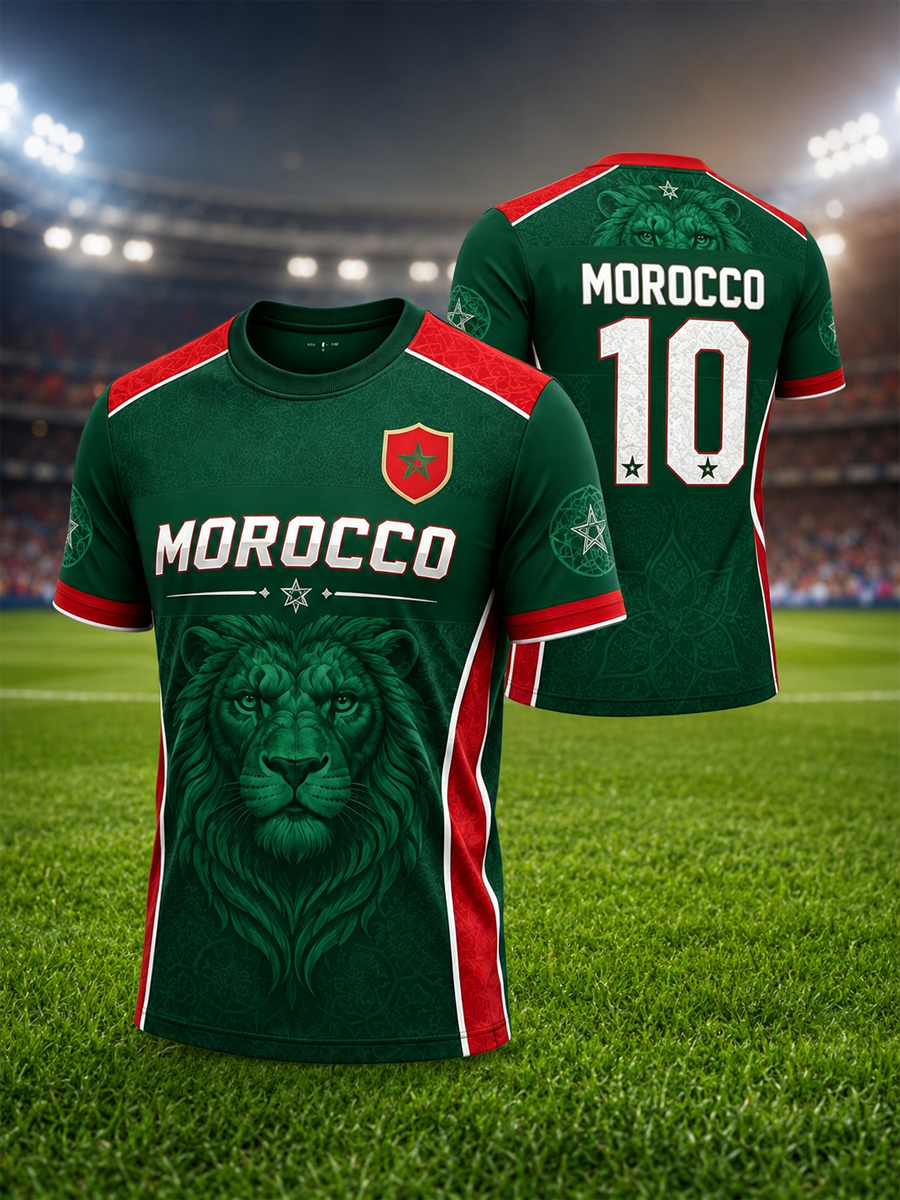 Men's Morocco Football Printed short sleeves t-shirt