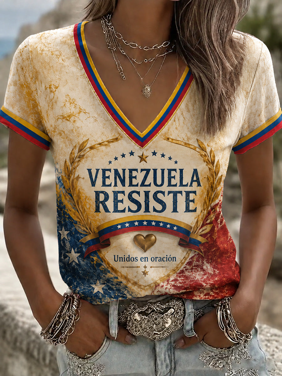 Women's Pray For Venezuela Print T-shirt