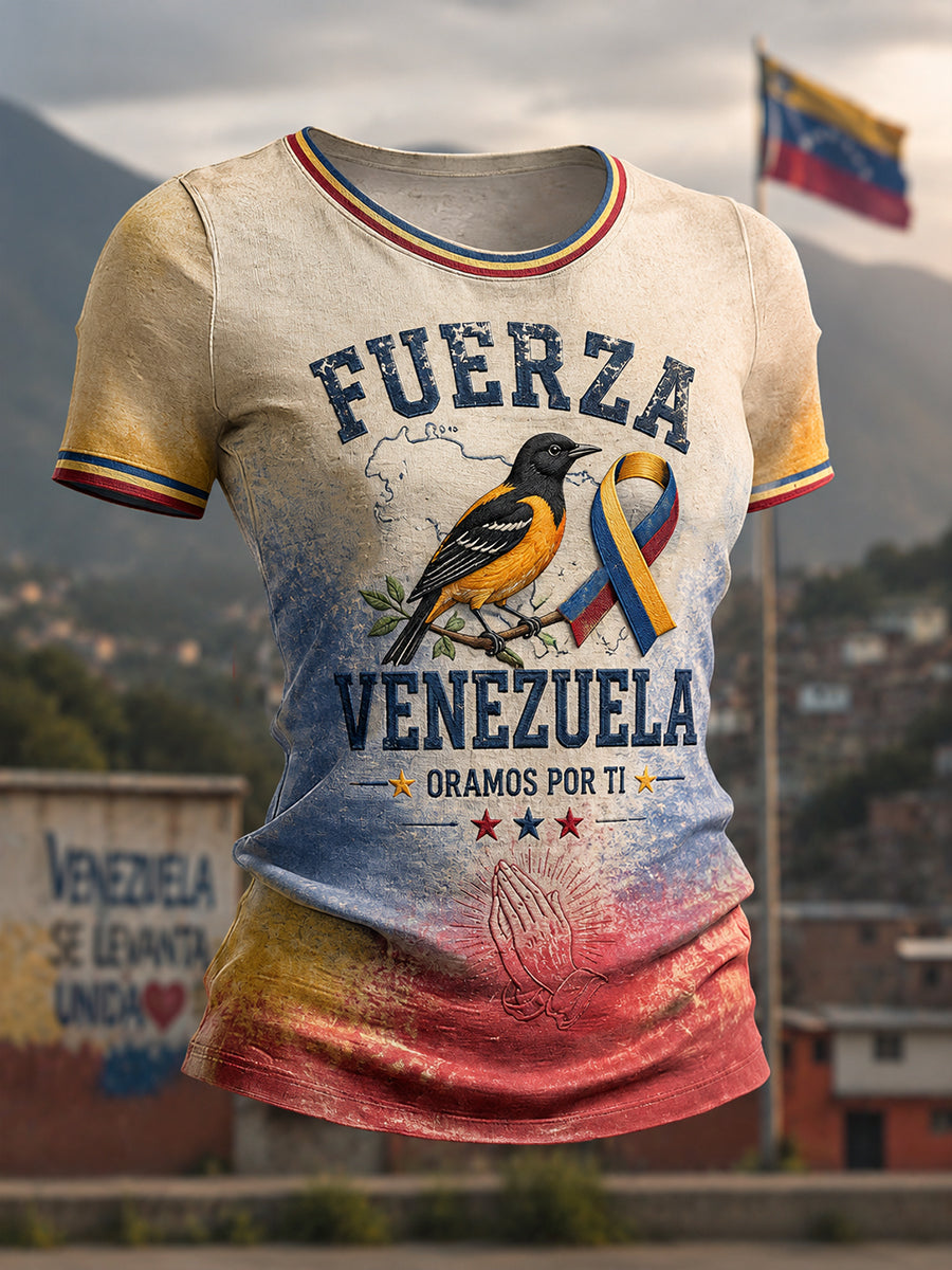 Women's Pray For Venezuela Print T-shirt
