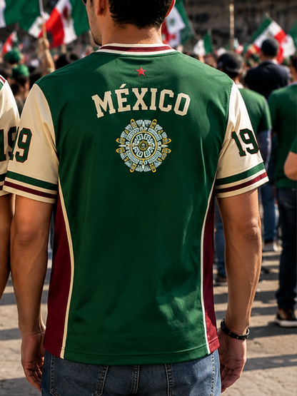 Men's Mexico Pride Art Printed V-neck T-shirt